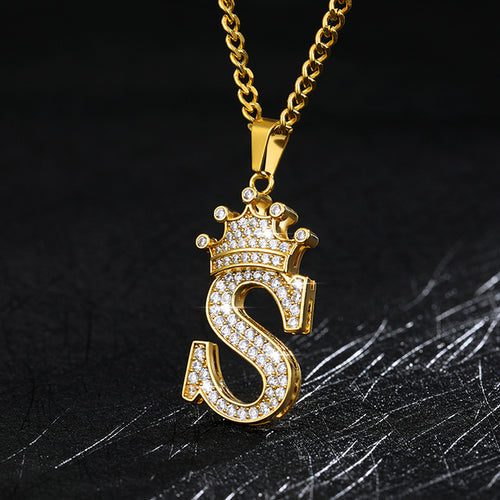 Load image into Gallery viewer, Zircon Alphabet Necklace
